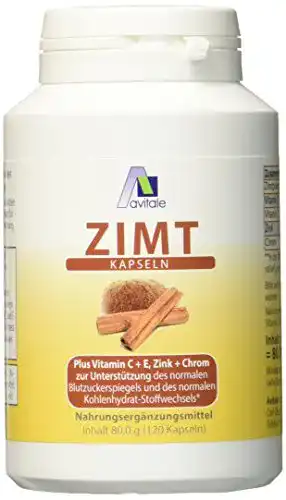 Avitale Zimtkapseln 500 mg mit Vitamin C und E, 120 Stück