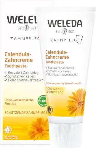 Weleda Bio Calendula Zahncreme ohne Menthol zur Kariesprophylaxe