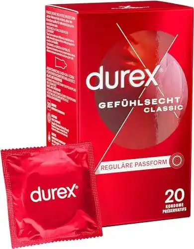 Durex Gefühlsecht Classic Kondome Dünne Kondome im 20er Pack