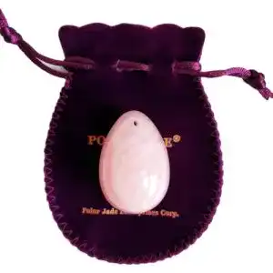 Yoni-Ei aus Polar Jade und Rosenquarz, gebohrt, mittelgroß