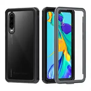 Seacosmo Huawei P30 Hülle, Stoßfeste 360 Grad Schutzhülle mit Displayschutz