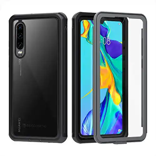 Seacosmo Huawei P30 Hülle, Stoßfeste 360 Grad Schutzhülle mit Displayschutz