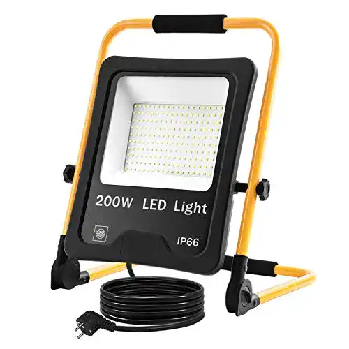 Baustrahler Naizy LED 200W 16000LM Fluter mit IP66 für Innen- und Außenbereich