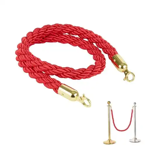 Absperrseil Aweisile Absperrkordel in Rot mit Haken und Absperrband