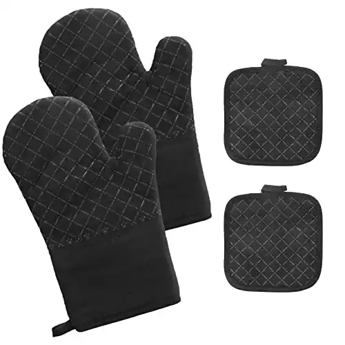 Ofenhandschuhe und Topflappen Set hitzebeständig und rutschfest