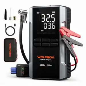 Powerbank mit Kompressor Wolfbox 3000A für PKW und Reifen