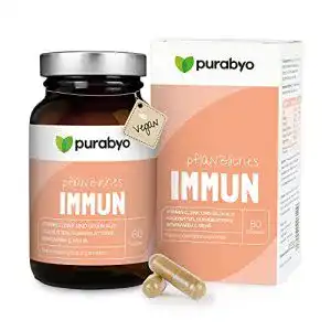 Hagebutten-Kapseln Purabyo Immun im Glas mit Vitamin C, Zink und Selen