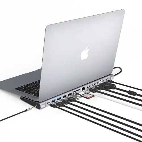 Thunderbolt 3 Docking Station mit 13 Anschlüssen für Dual Monitor
