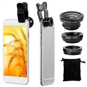 Fisheye-Objektiv für Handy Ociodual 3in1 mit Makro- und Weitwinkel-Funktion