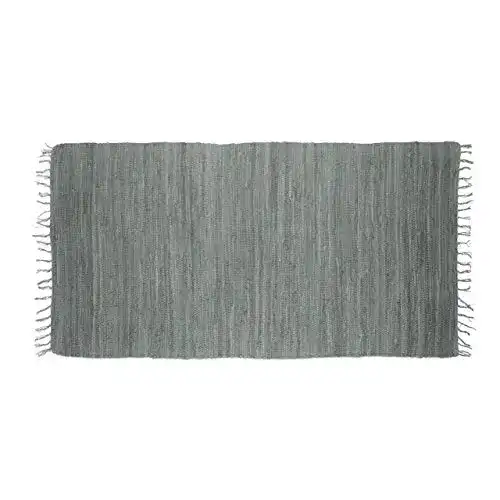Flickenteppich Relaxdays grau 70 x 140 cm mit Fransen