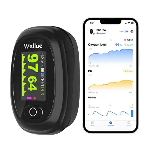 Bluetooth Pulsoximeter von Wellue für Sauerstoffsättigung und Herzfrequenz