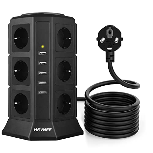 Steckdosenturm mit 12 Steckdosen und 5 USB-Anschlüssen