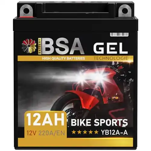 Motorradbatterie 12 V 12 Ah BSA – Hochleistungs-Gel-Batterie