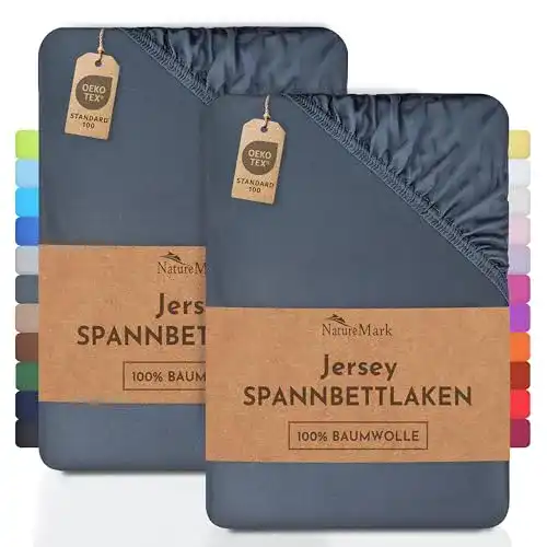 Spannbettlaken 90×200 NatureMark 2er Pack Jersey