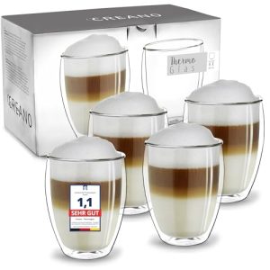 Thermogläser Creano doppelwandige Gläser 250ml – Set mit 4 Bechern