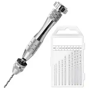 Handbohrer Lhedon Set mit Spiralbohrer Bits von 0.8 bis 3 mm für verschiedene Materialien