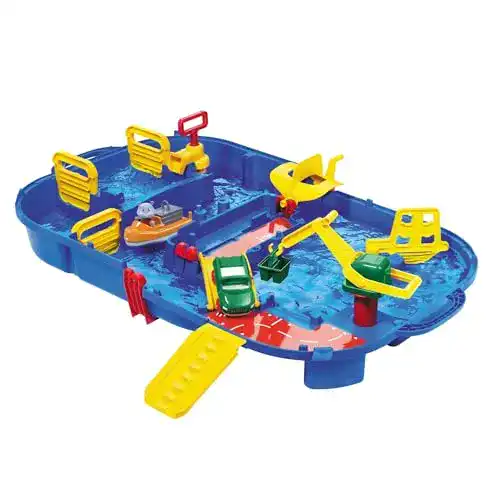 AquaPlay 8700001516 Wasserbahn Set „Schleusenbox“, 27-teilig
