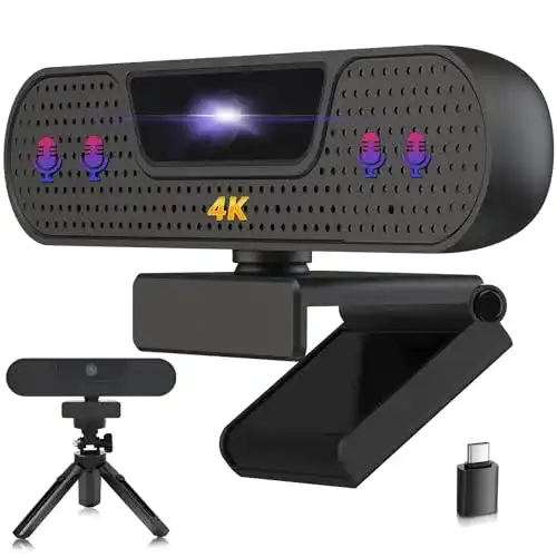 4K Webcam VIZOLINK W8GS mit Mikrofon für PC und Streaming