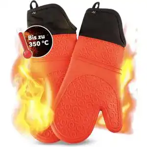 Ofenhandschuhe aus Silikon mit hitzebeständiger Anti-Rutsch-Oberfläche
