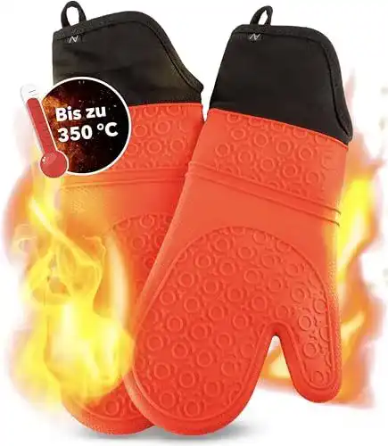 Ofenhandschuhe aus Silikon mit hitzebeständiger Anti-Rutsch-Oberfläche