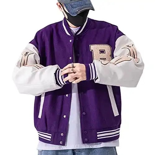 Collegejacke Gijovana Herren Sportjacke in Lila, Größe 2XL