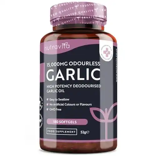 Knoblauch-Kapseln mit 15000 mg Allicin von Nutravita