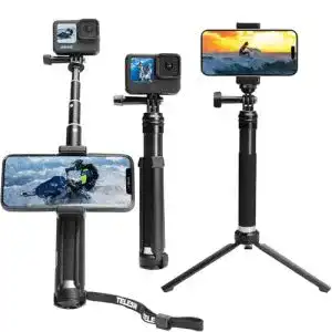 Auykoo Teleskop Selfie Stick mit Stativ für GoPro-Kameras