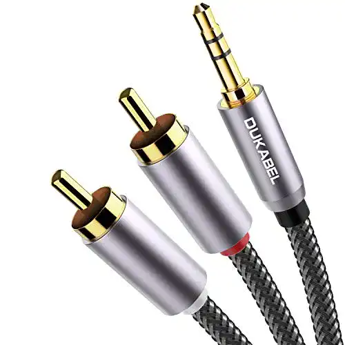 Cinch-Kabel DuKabel 3,5mm Klinke auf 2 RCA Stecker, 1,2m