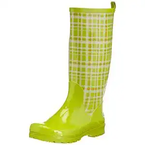 Playshoes Gummistiefel Damen Karo in Grün für Regenwetter