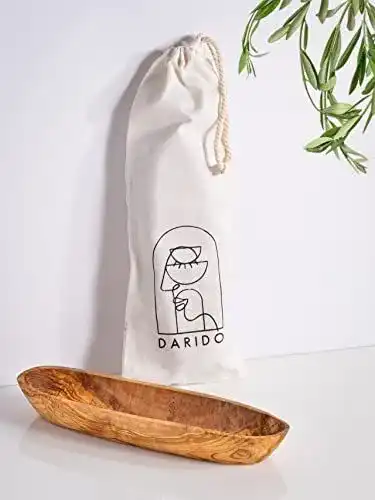 Holzschale Darido aus natürlichem Olivenholz, 30×10 cm