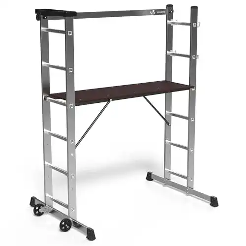 Kleingerüst Vounot Aluminium 3-in-1 Leitergerüst für verschiedene Anwendungen