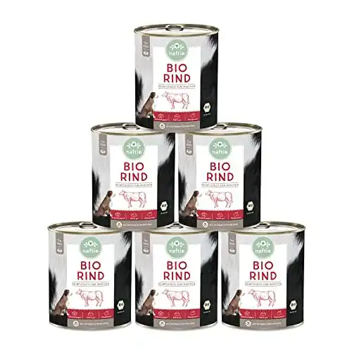Bio-Hundefutter naftie mit 100% Bio-Rind für Hunde