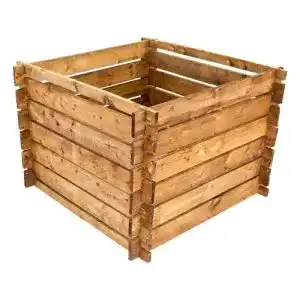 Holzkomposter Nativ für Gartenabfälle, imprägniert, 100 x 100 x 65 cm