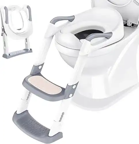 Toilettensitz für Kinder mit Treppe und Spritzschutz