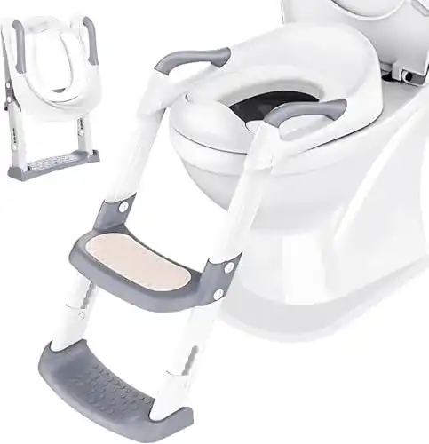 Toilettensitz für Kinder mit Treppe und Spritzschutz