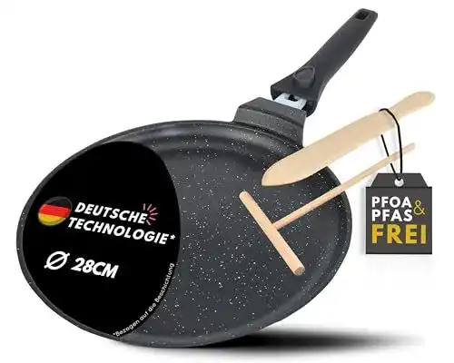 Omelette-Pfanne Divory Crêpe-Pfanne 28 cm mit abnehmbarem Griff