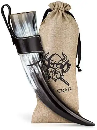 Trinkhorn Viking Craft 450ml – Authentisches Hornset für Wikinger