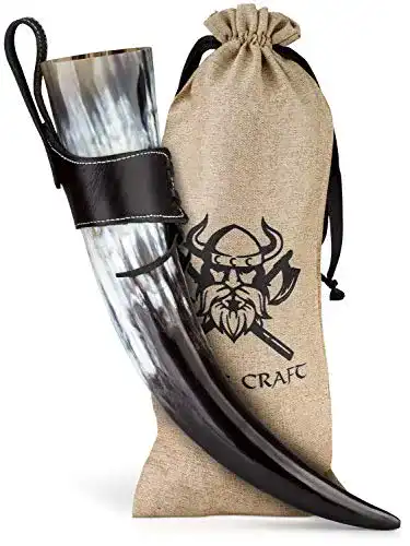 Trinkhorn Viking Craft 450ml – Authentisches Hornset für Wikinger