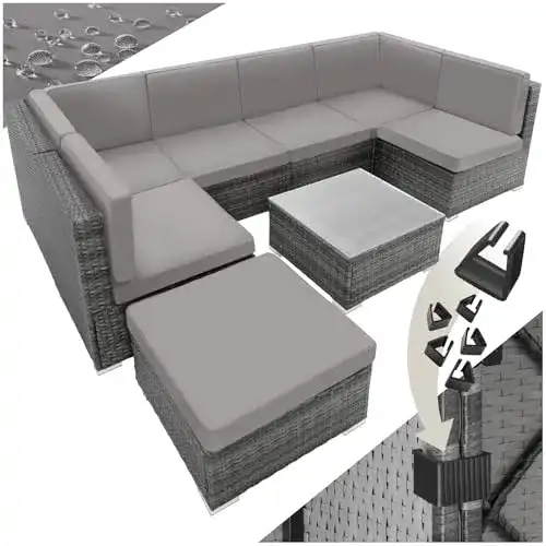 Lounge-Möbel-Set tectake XXL Polyrattan Gartenmöbel Set