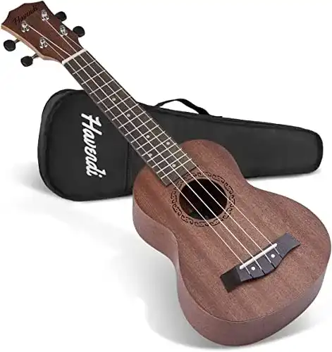 Havendi Sopran Ukulele 21 Zoll aus Mahagoni mit Aquila Saiten
