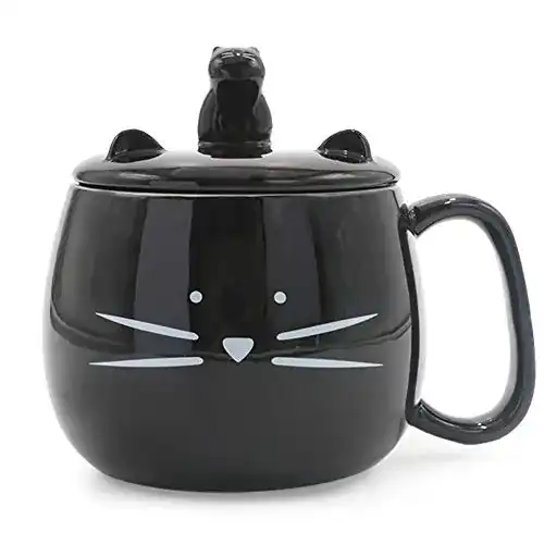 Koolkatkoo Teetassen mit Katzenmotiv und Deckel für Getränke