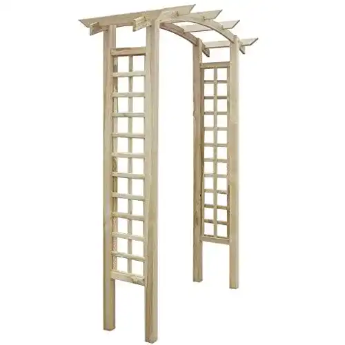 Rosenbogen aus Holz mit Bogen und Rankgitter für den Garten