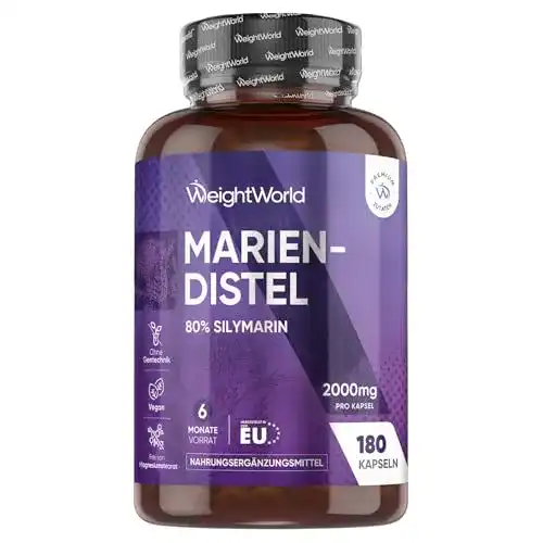 Mariendistel Kapseln mit 2000mg Silymarin 180 vegane Stück