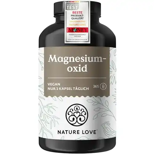 Magnesiumoxid hochdosiert von Nature Love für Gesundheit und Wohlbefinden