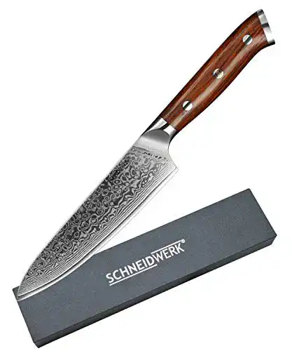 Damast Küchenmesser von Schneidwerk – Allzweckmesser mit 13 cm Klinge