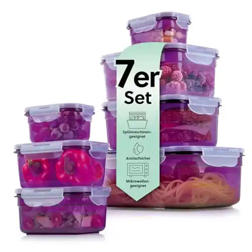 GOURMETmaxx Klick-it Frischhaltedosen Set 7-teilig, BPA-frei