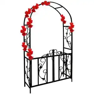 Rosenbogen aus Metall mit Tür 225x115x37 cm für Garten