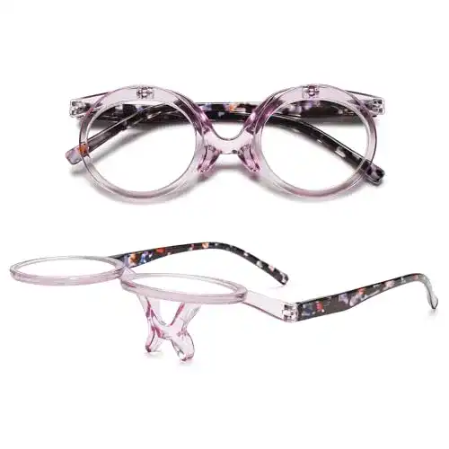 Schminkbrille Vevesmundo Flip Up Lesebrille mit klappbaren Gläsern