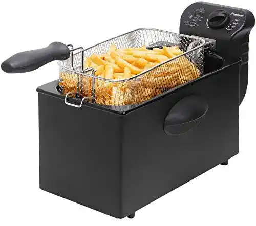 Bestron AF357B Öl-Fritteuse mit Kaltzonentechnologie und 3,5 Litern