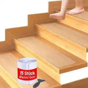 Stufenmatten transparent Bestlink 15 x 80 cm für Treppenstufen